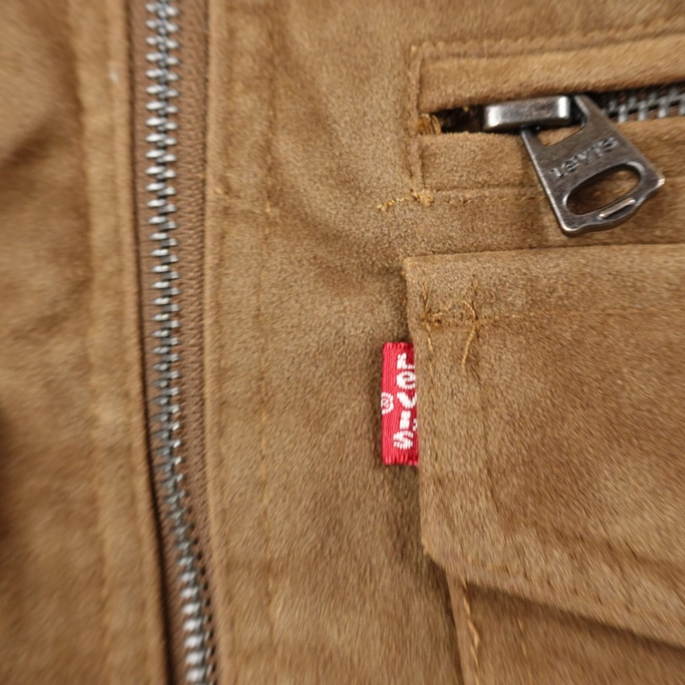 NEW Levis Jacket Mens S Brown Sherpa Lined Faux Suede Trucker Bomber Work Coat - Picture 4 of 13